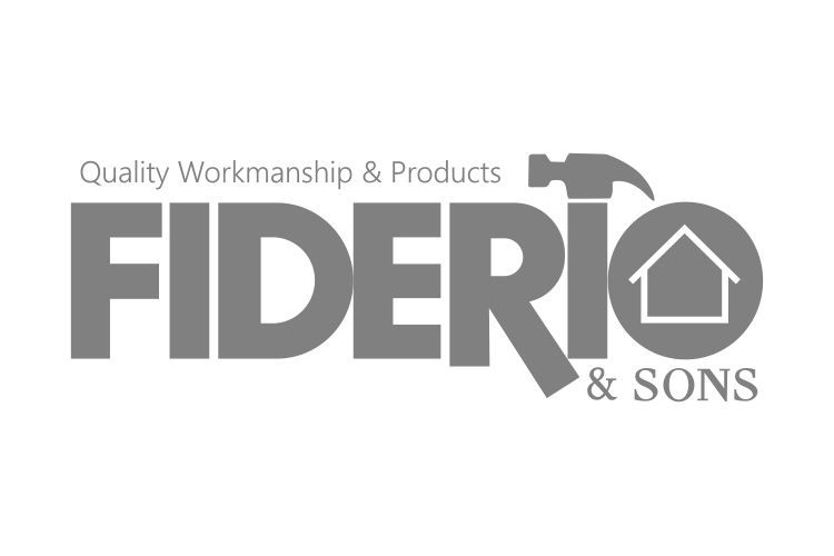 Logo for Fiderio & Sons with hammer, house icon, and tagline