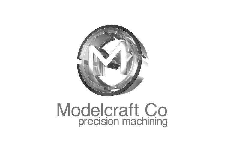 Logo for Modelcraft Co, featuring a stylized silver