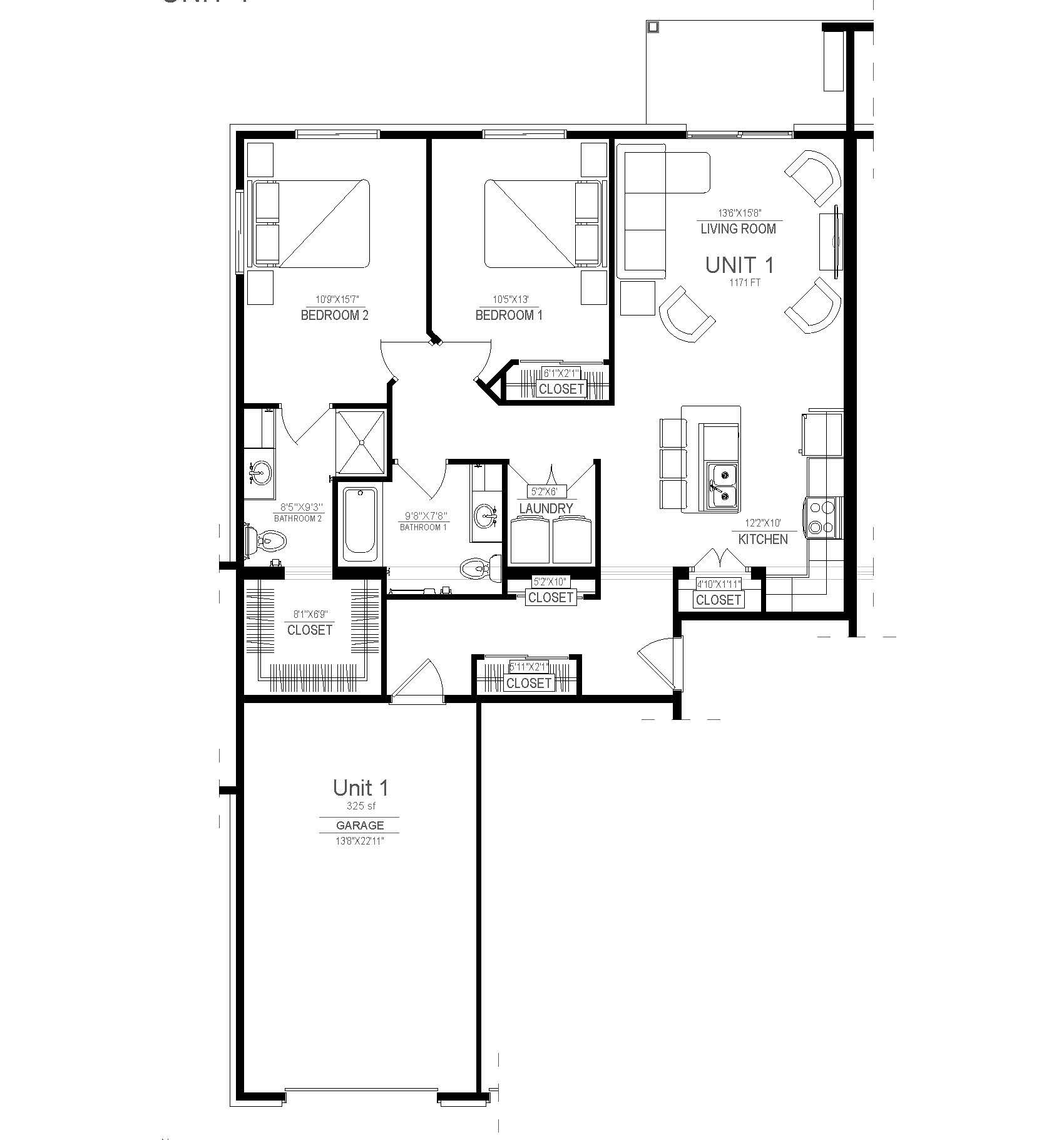 2 bed 2 bath Legacy Creekside Apartments Floor Plans
