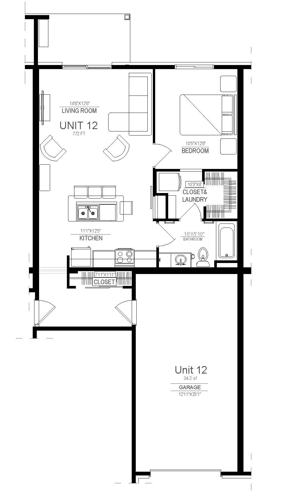1 bed 2 bath Legacy Creekside Apartments Floor Plans