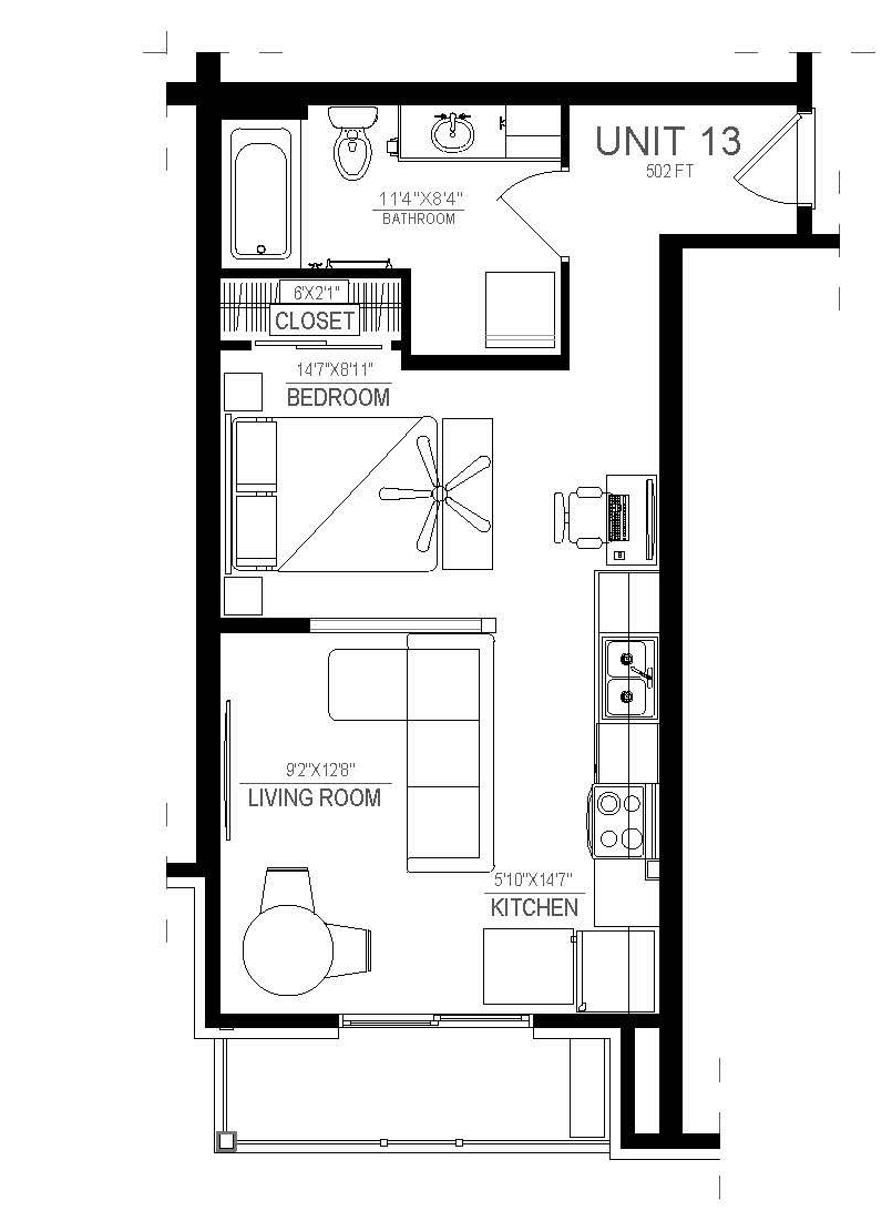 1 bed 2 bath Legacy Creekside Apartments Floor Plans