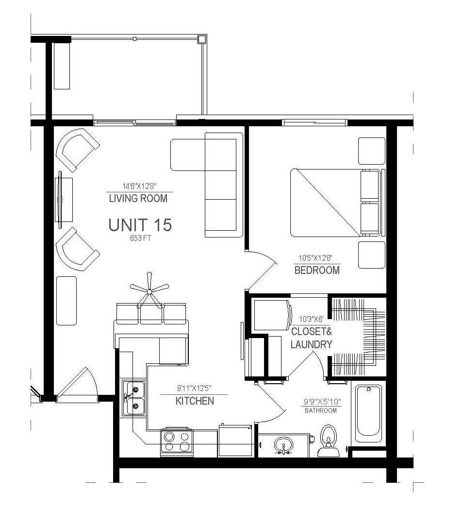 1 bed 2 bath Legacy Creekside Apartments Floor Plans