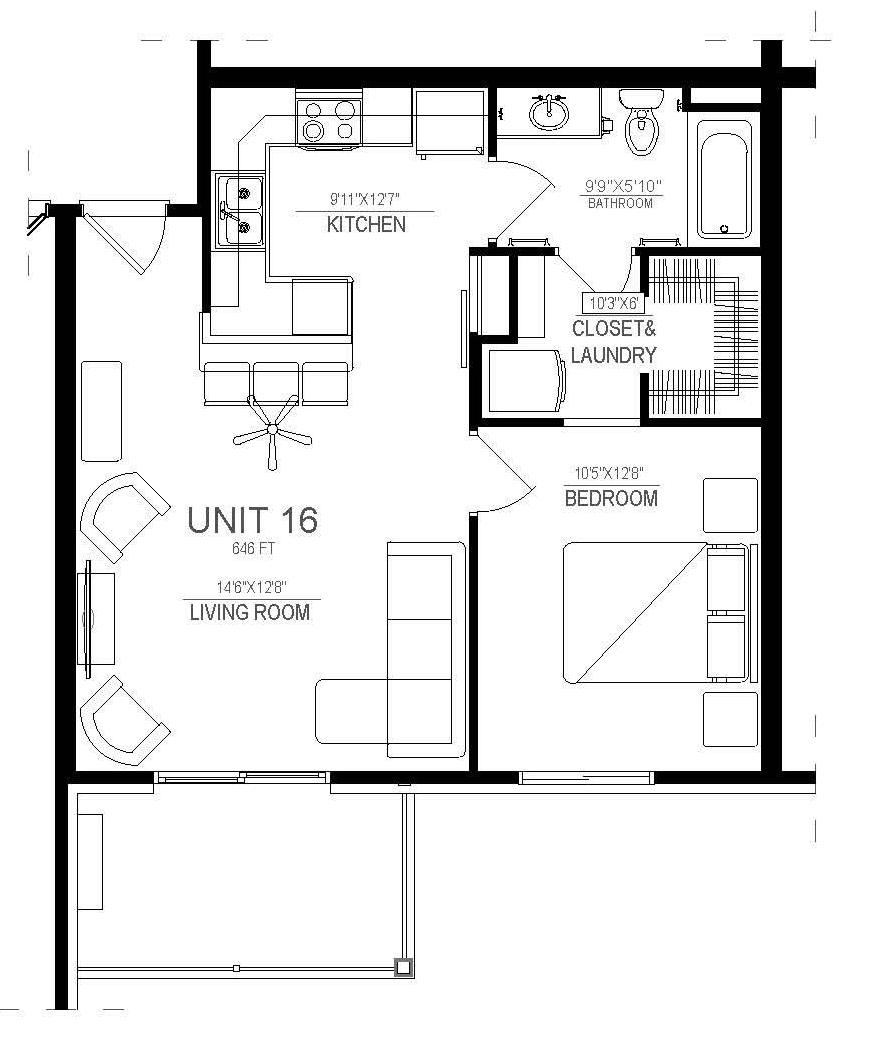 1 bed 2 bath Legacy Creekside Apartments Floor Plans