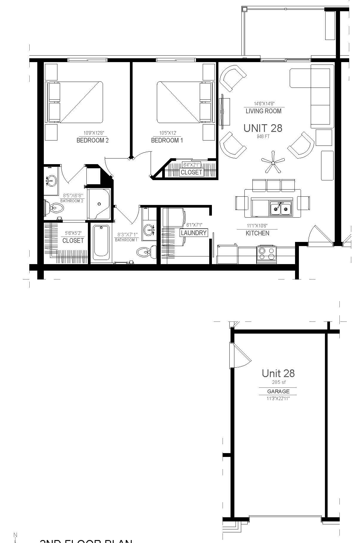 2 bed 2 bath Legacy Creekside Apartments Floor Plans