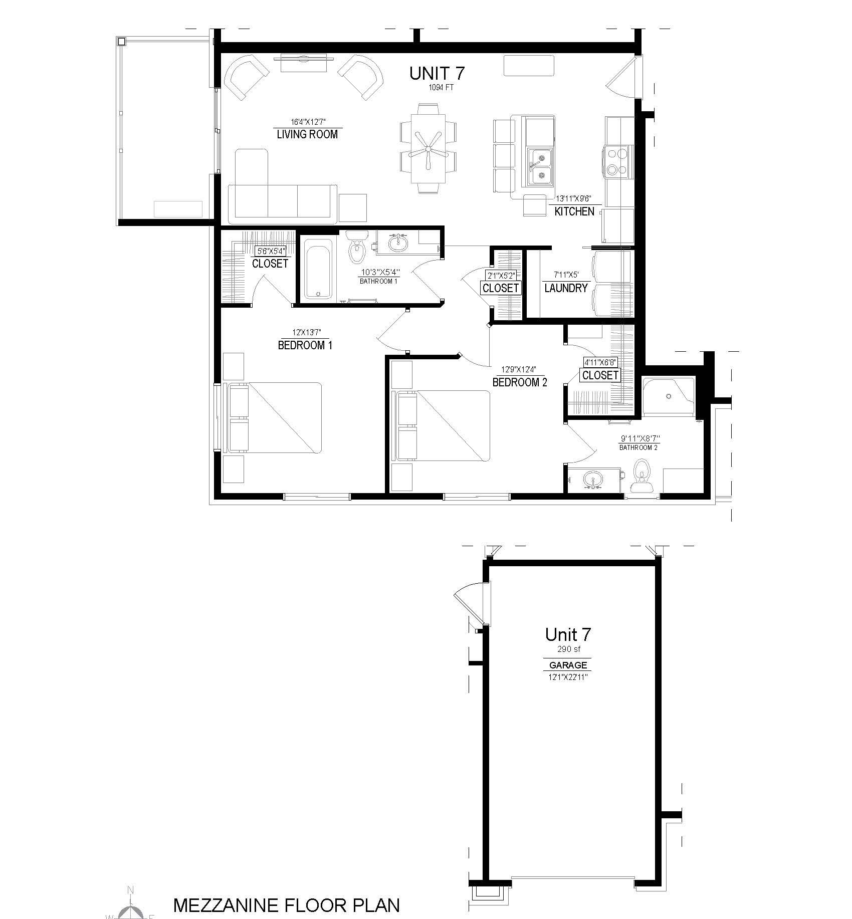 2 bed 2 bath Legacy Creekside Apartments Floor Plans