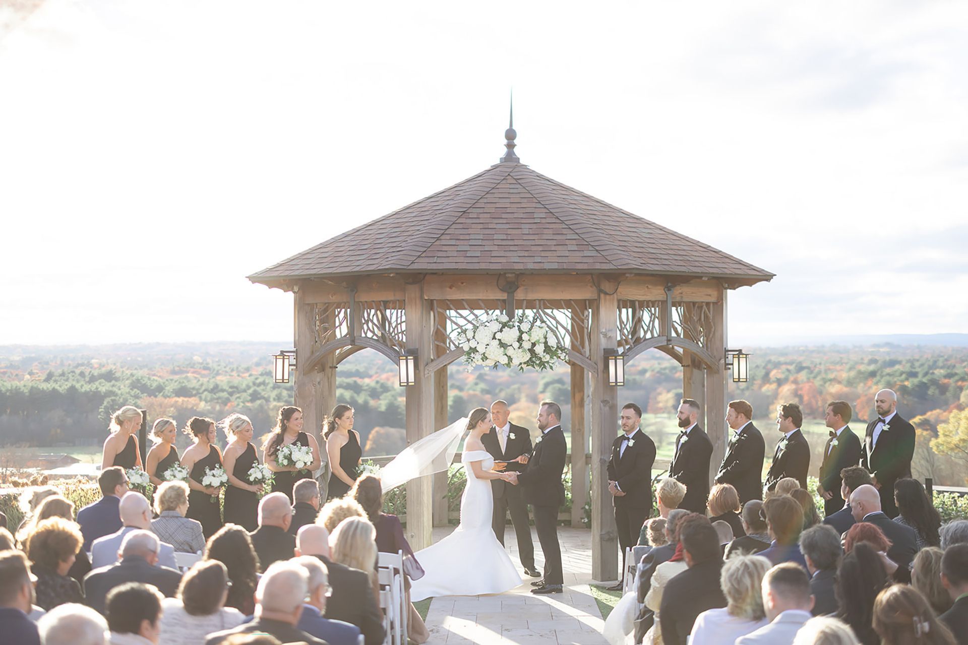 Ali & Matt's outdoor wedding ceremony  at The Starting Gate 
