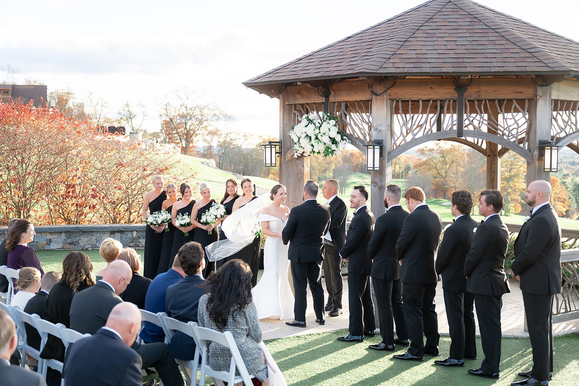 Ali & Matt's outdoor wedding ceremony  at The Starting Gate 