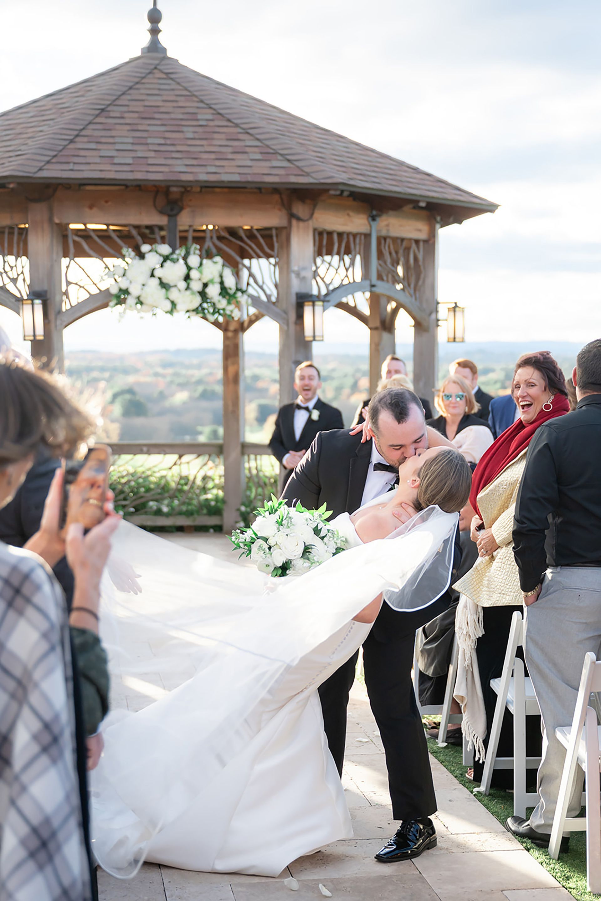 Ali & Matt's outdoor wedding ceremony  at The Starting Gate 