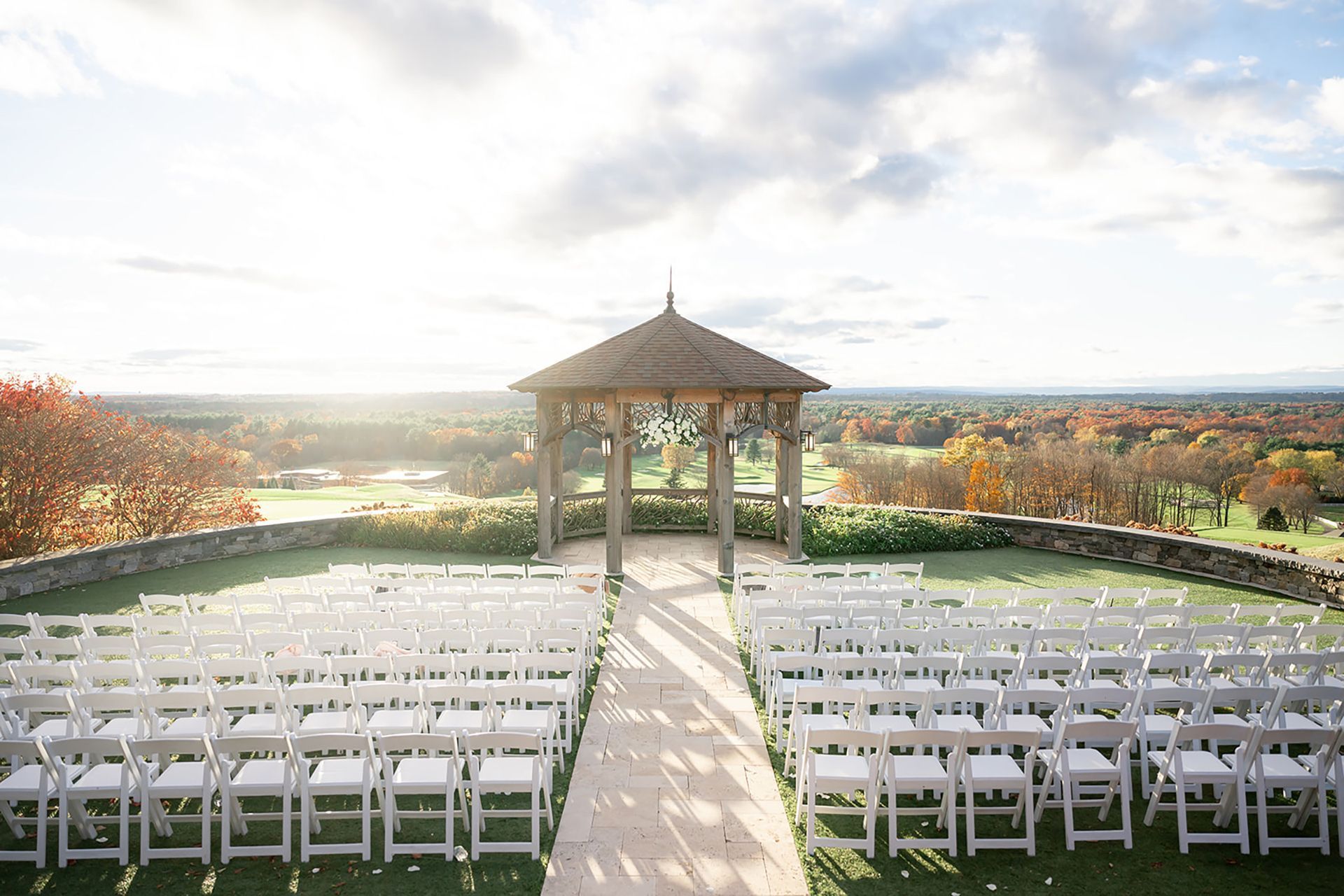 Ali & Matt's outdoor wedding ceremony  at The Starting Gate 