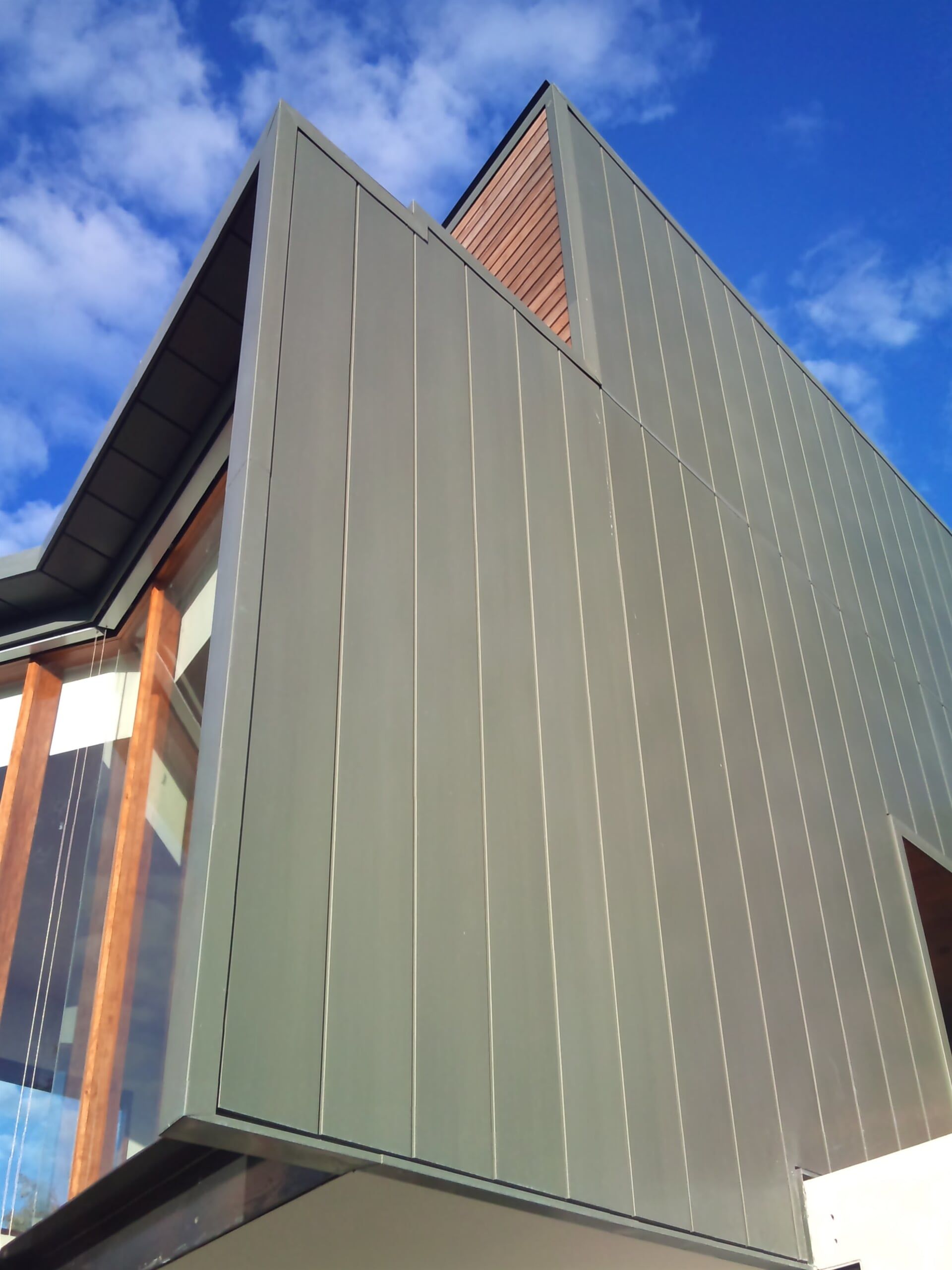 Rheinzink Graphite Grey in Double Standing Seam System