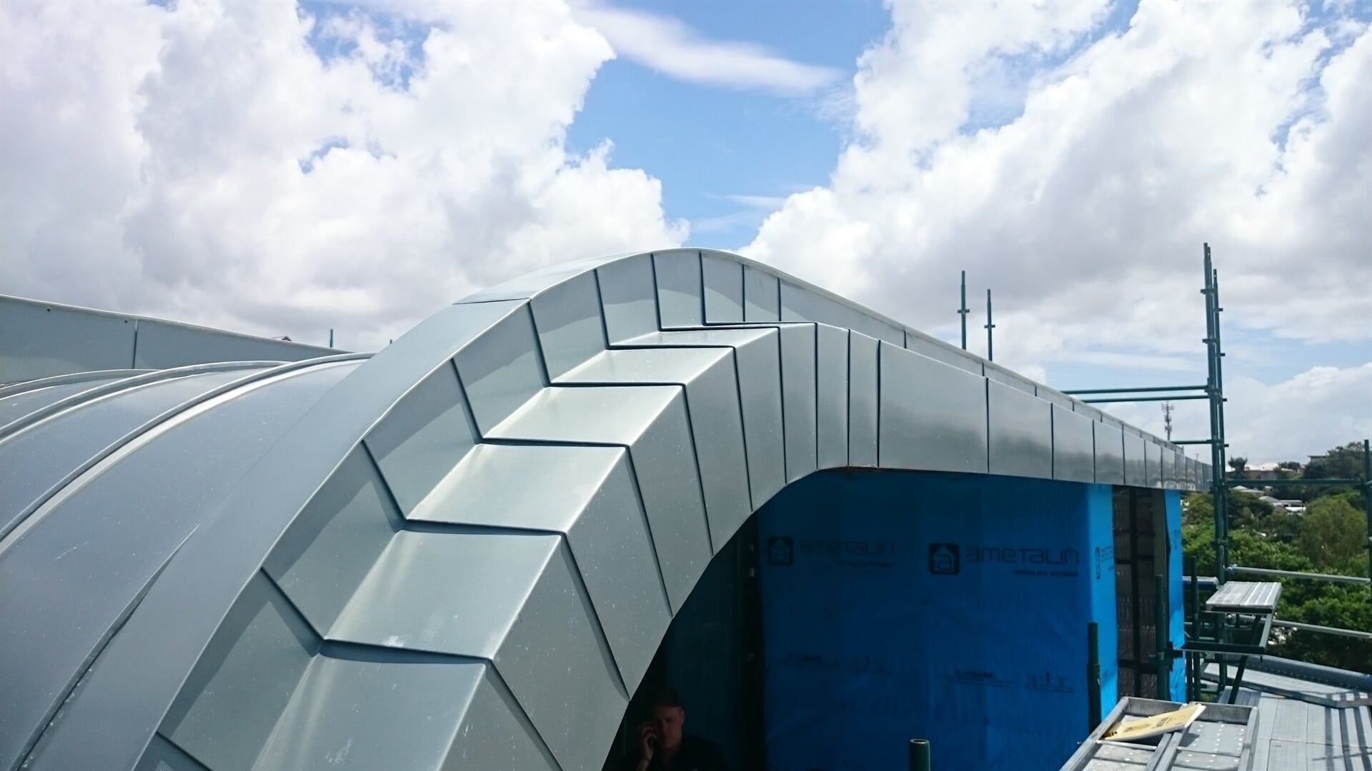 Rheinzink Pre-Weathered with Custom Curve - Metal Craft in Noosaville, QLD