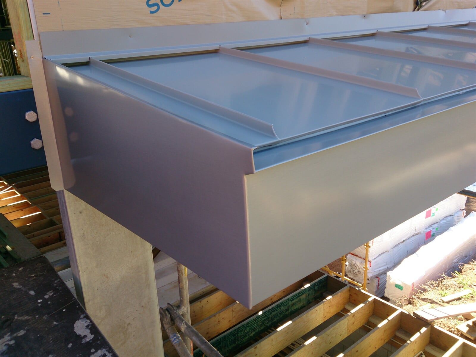Awning Roof in Zinc Grey Falzonal Novelis Aluminium - Metal Craft in Noosaville, QLD