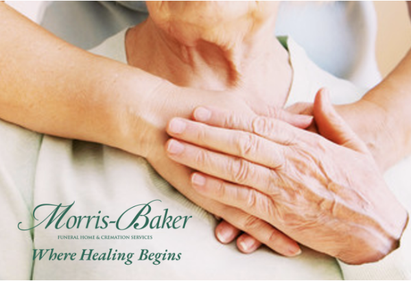 an advertisement for morris-baker funeral home and cremation services