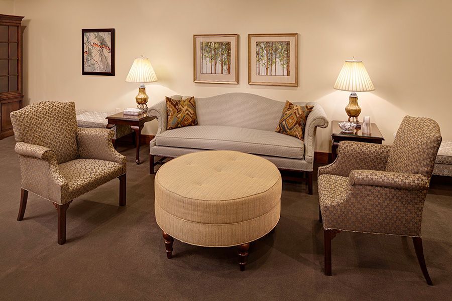 Seating in Hickory Room at Morris-Baker Funeral Home & Cremation Services location in Johnson City, TN.