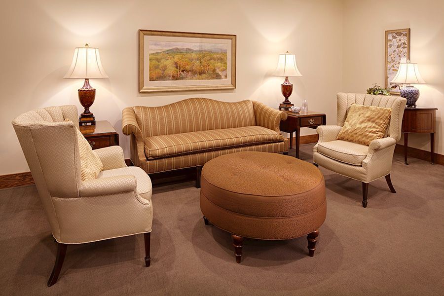 Seating in Maple room at Morris-Baker Funeral Home & Cremation Services location in Johnson City, TN.