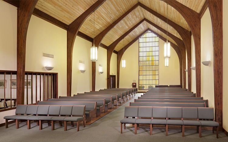 Interior view of The Dogwood Chapel at Morris-Baker Funeral Home & Cremation Services location in Johnson City, TN.