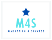 Logo: Blue star above turquoise 