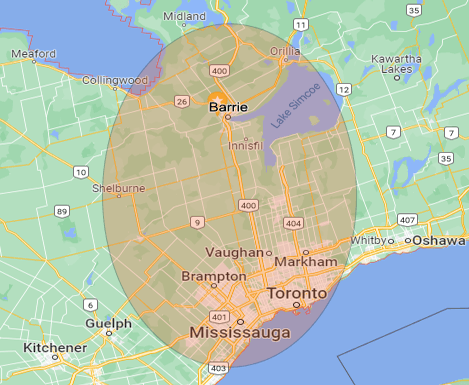 Barrie to the GTA | Service Area