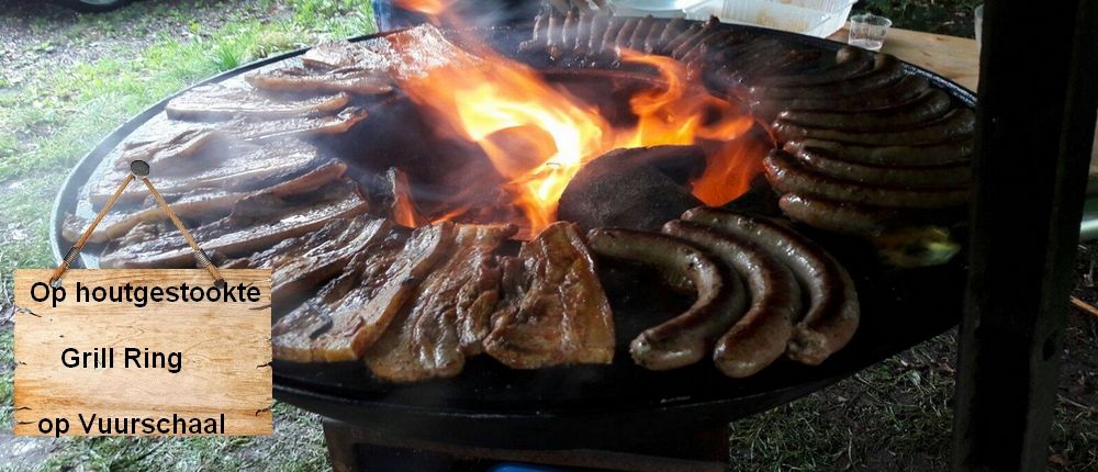 grillring op vuurschaal houtgestookt te huur op vakantieverblijf in de belgische ardennen