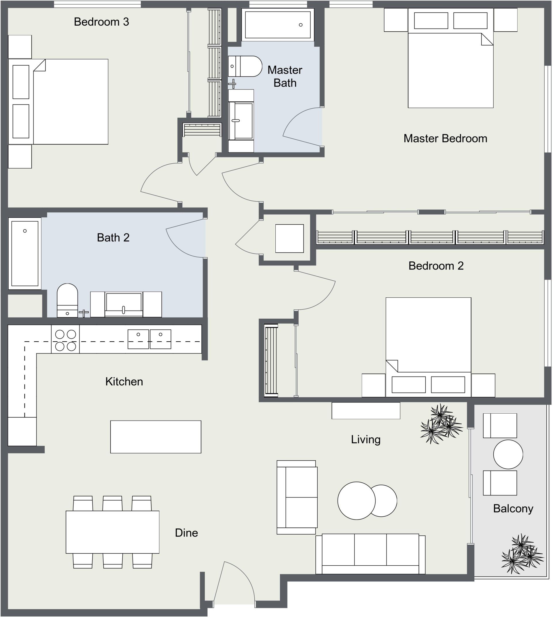 2 Bedroom Floor Plan