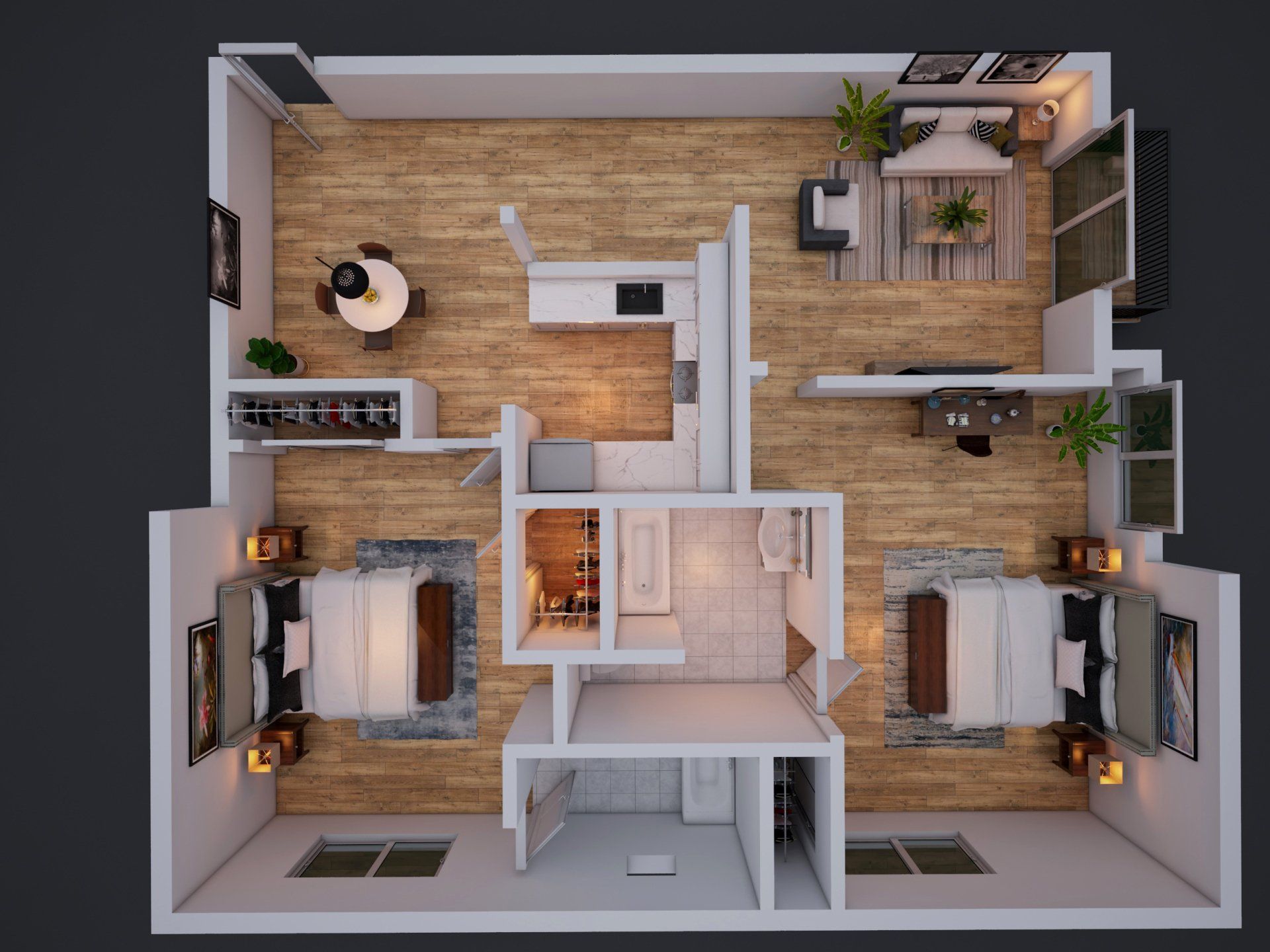 2 Bedroom Floor Plan