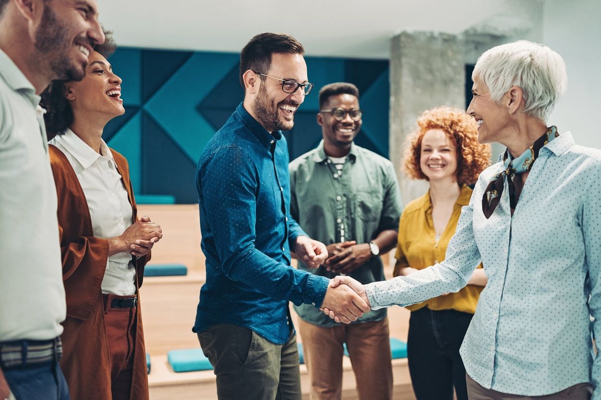 two people shaking hands