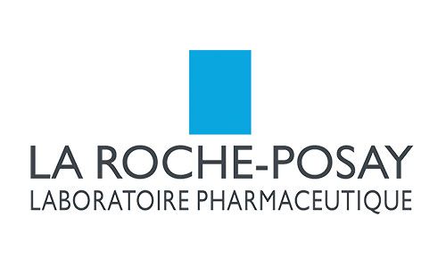 Das Logo des Pharmalabors La Roche-Posay hat in der Mitte ein blaues Quadrat