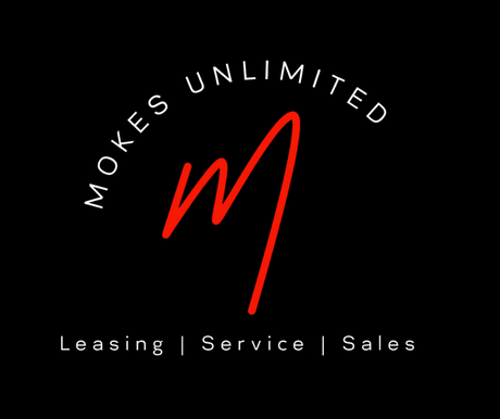 Logo for Mokes Unlimited with red 