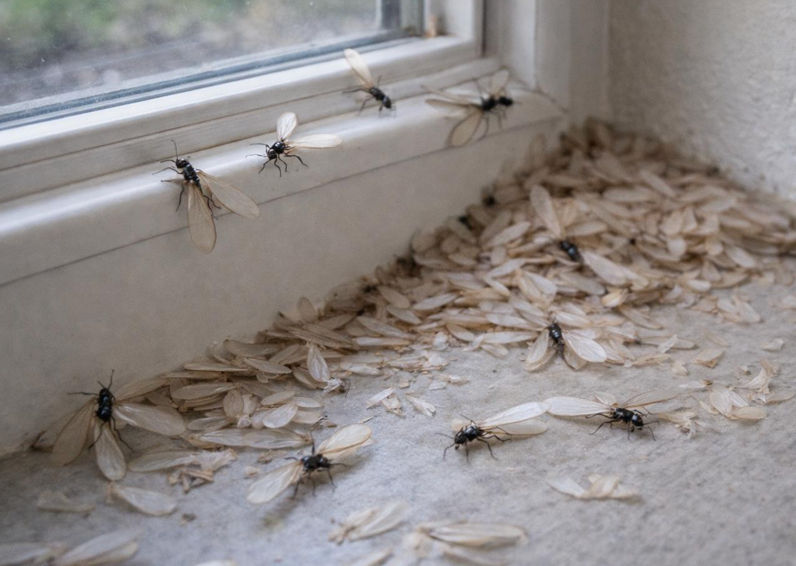 Discarded termite wings are a sign of termite infestation