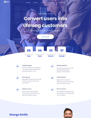 website onboarding design type