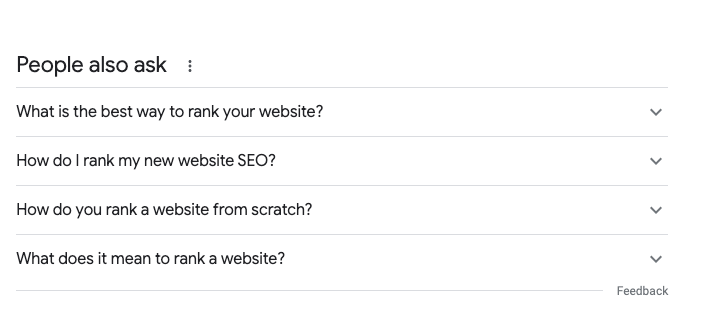 using the people also asked section in google for SEO