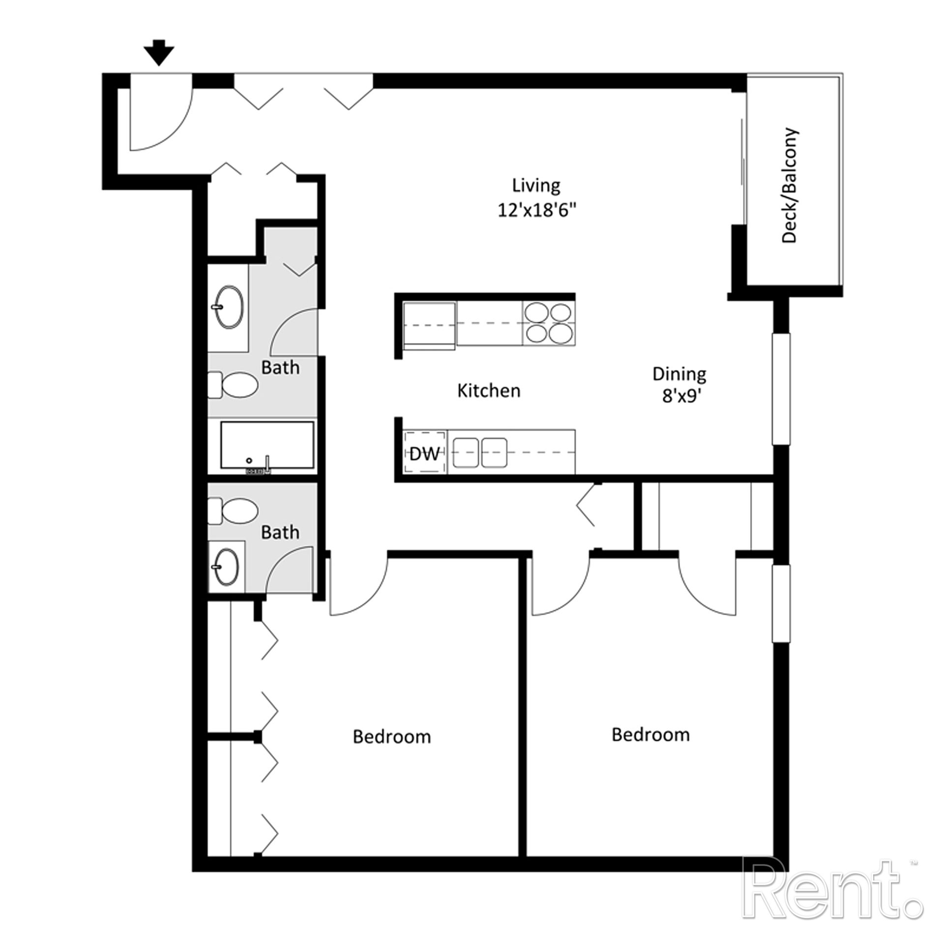 Floor plan 2D - Apt 312