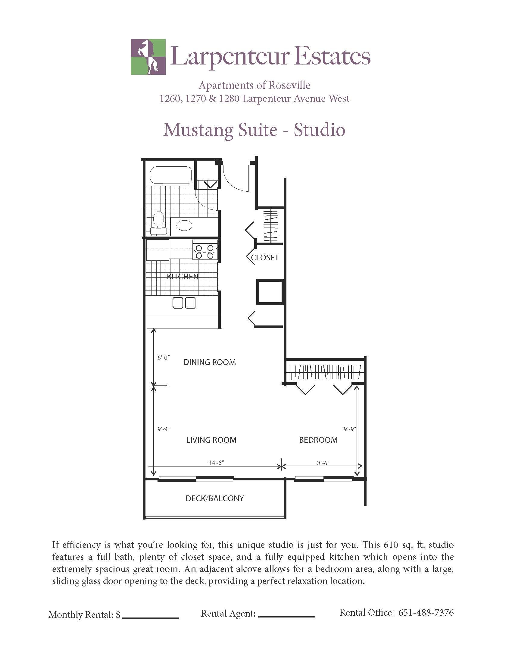 
Floor Plan - Mustang Suite- Studio 
