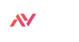 Red and pink stylized AV logo on a white background