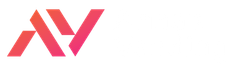 Pink geometric logo on a white background