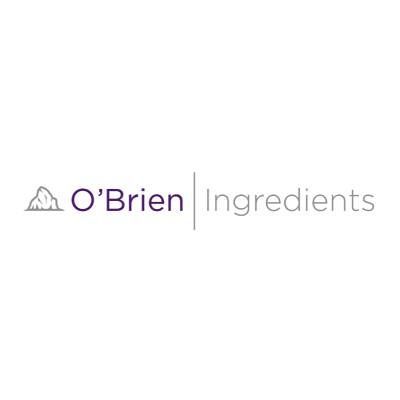 O’Brien Ingredients logo with purple and gray text and a small mountain icon on a white background