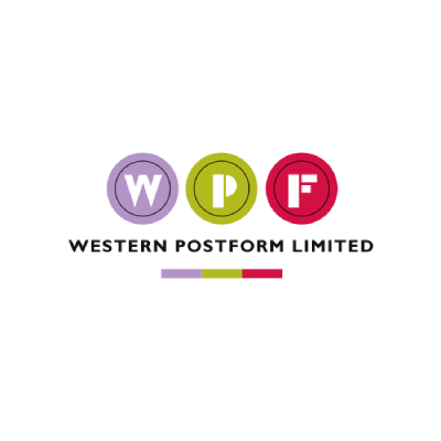 Western Postform Limited logo with purple W, lime P, and red F circles on a white background