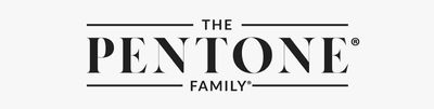 A black and white logo for the pentone family