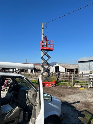 Electrician performing commercial electrical work, Sonoma, CA