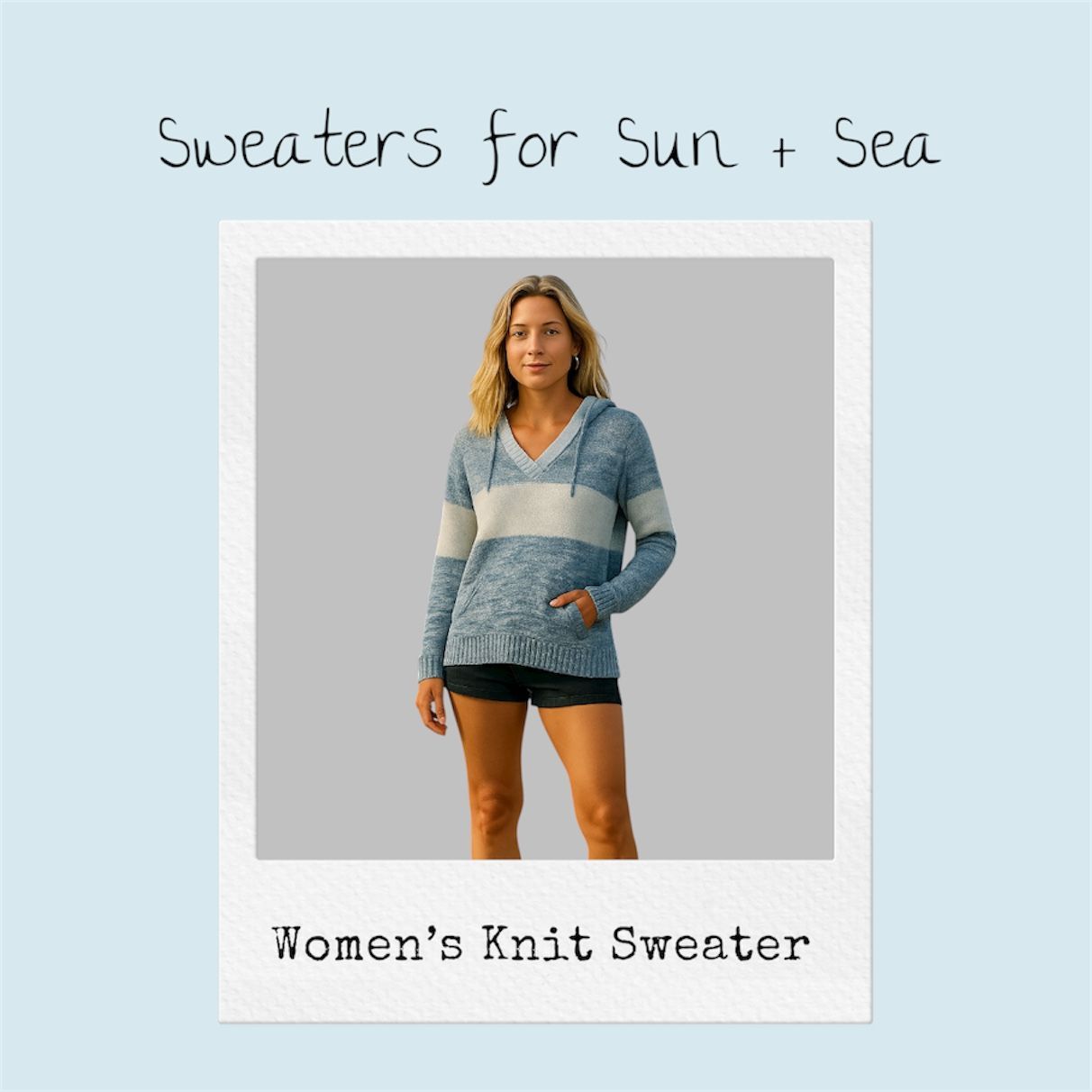 Blue Easy Vibes Women's Knit Sweater