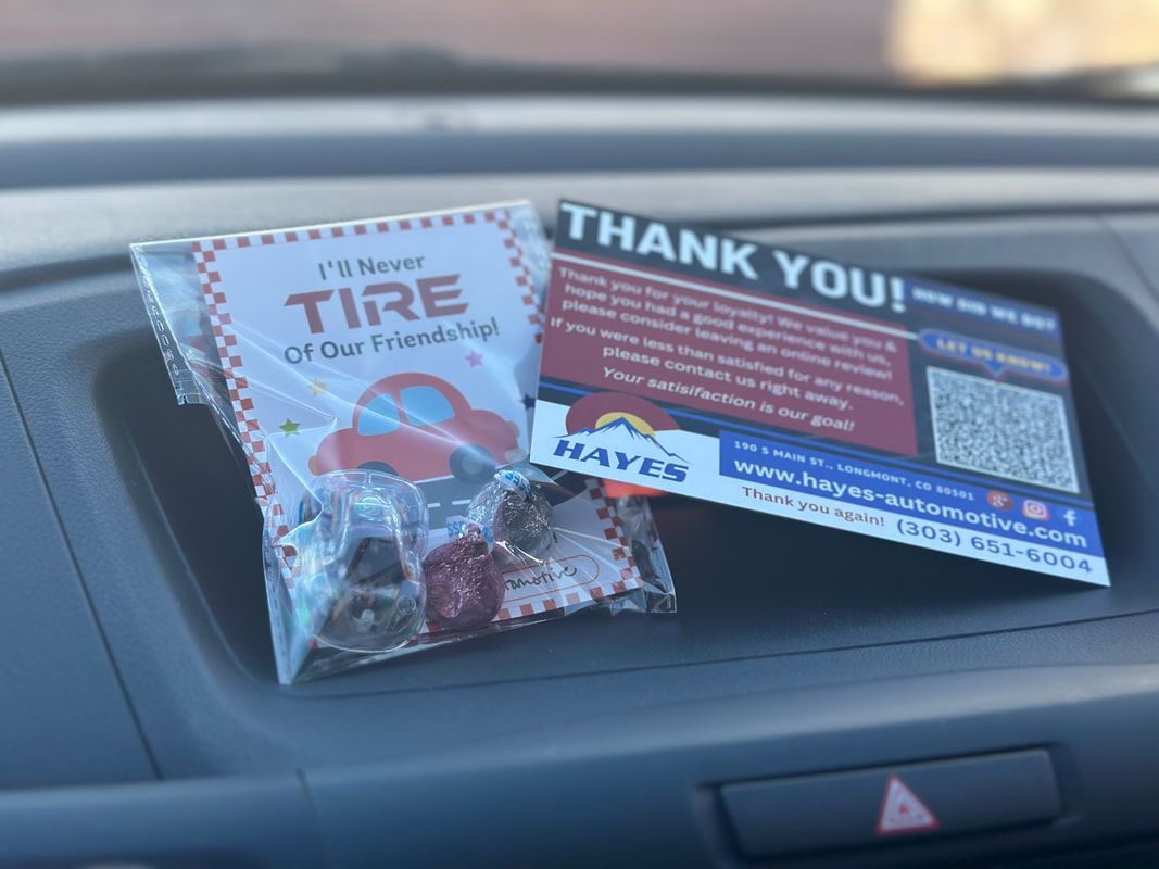 Thank you gifts for our customers in Longmont, CO | Hayes Automotive