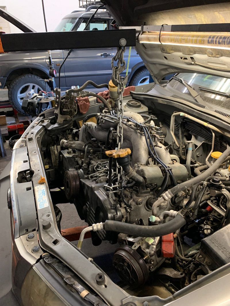 Under the hood inside our garage in Longmont, CO | Hayes Automotive