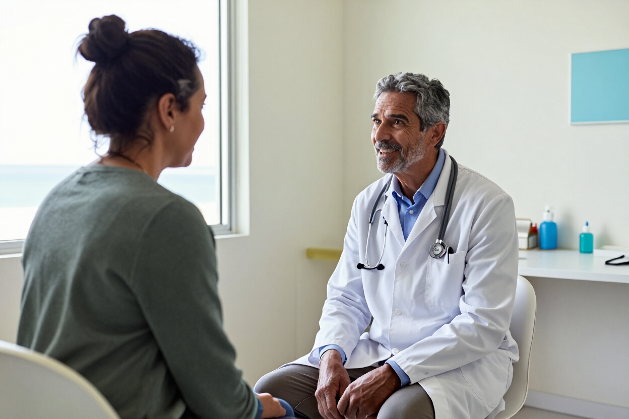 Doctor talking with a patient