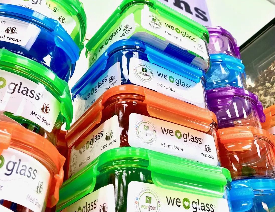 A Bunch of Plastic Containers Are Stacked on Top of Each Other
