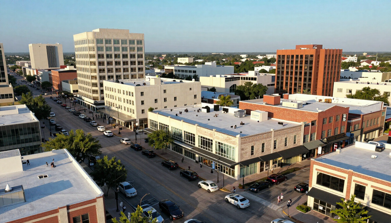 Commercial business district in Texas