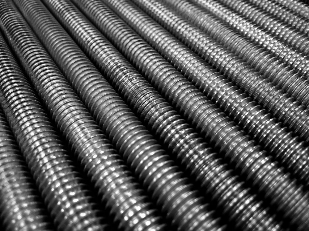 Rows of Metal Threaded Rods, Angled Perspective — Western Pacific Steel in South Grafton, NSW
