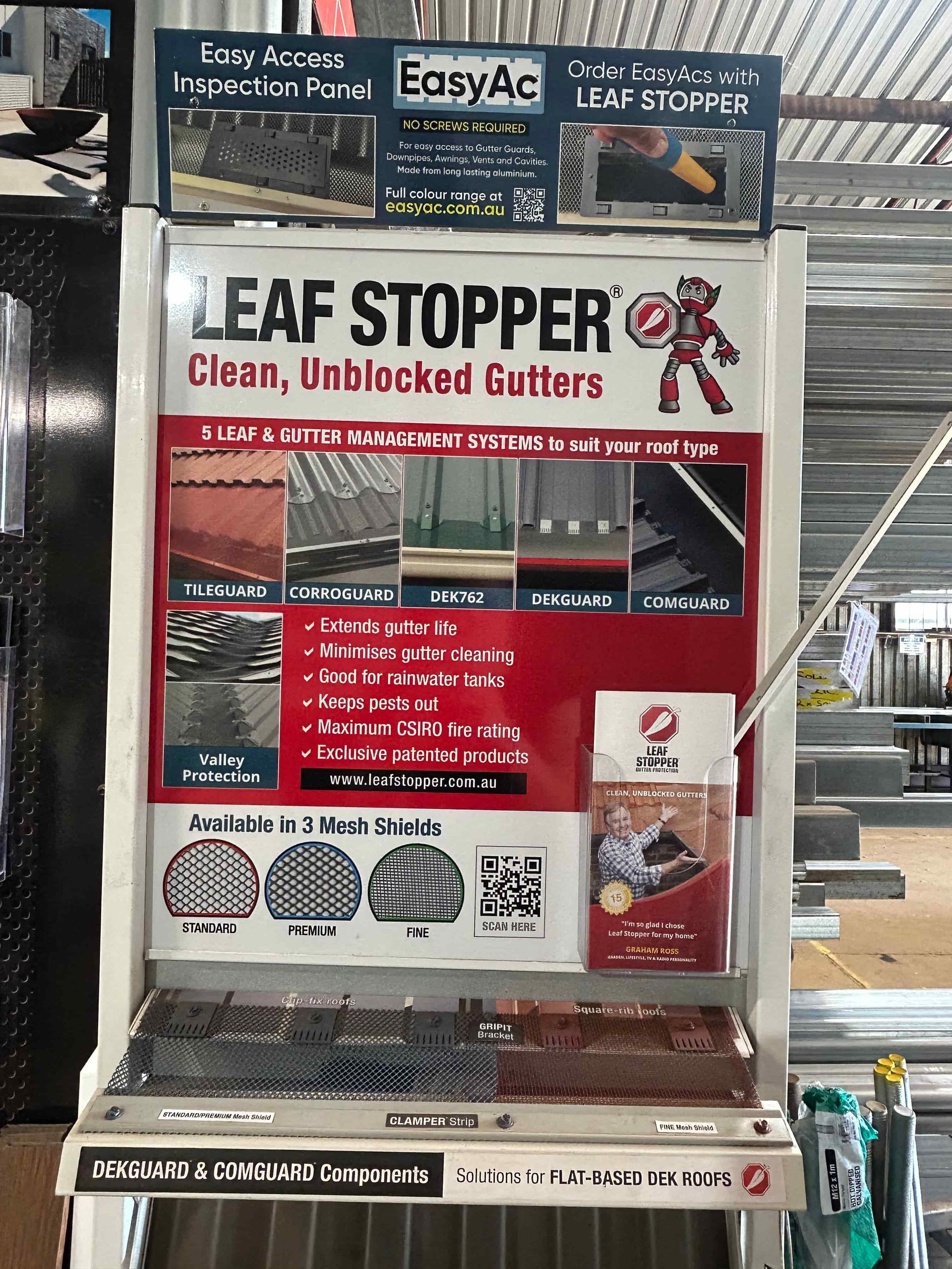Leaf stopper gutter guards— Western Pacific Steel in South Grafton, NSW