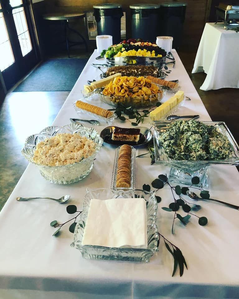 buffet style catering with hors d'oeuvres