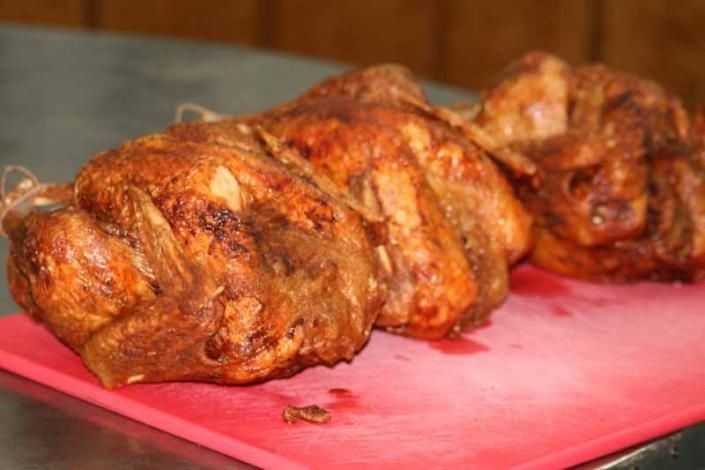 smoked chickens
