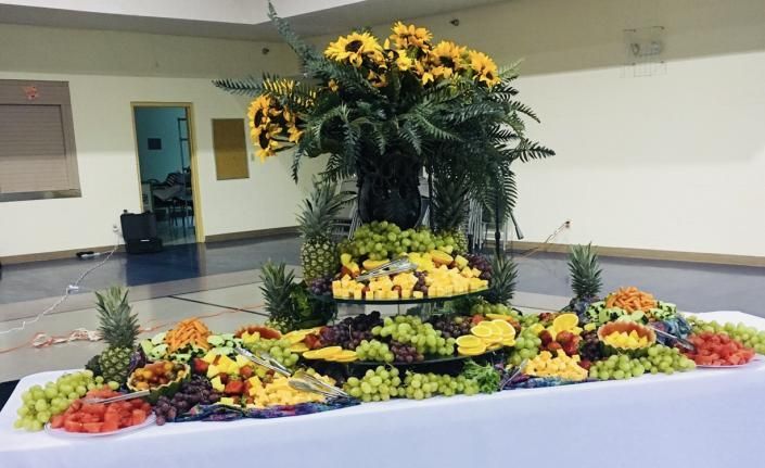large elaborate fruit tray for event